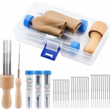 Kit de feutrage à l'aiguille 36 pièces avec aiguilles de feutrage de 3 tailles différentes, manche en bois, kit de démarrage pour débutants