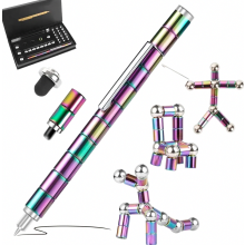 Stylo à bille magnétique anti-stress, stylo magnétique multifonctionnel pour le bureau, l'école et la réduction du stress, arc-en-ciel