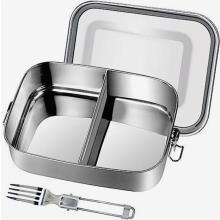 Boîte à lunch en acier inoxydable, récipient alimentaire étanche de 1200 ml avec séparateur amovible pour adultes et enfants