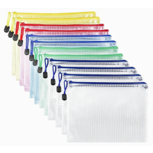 Lot de 12 pochettes A4 imperméables pour documents, papiers, reçus, produits cosmétiques, fournitures de bureau et devoirs.