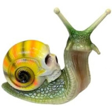 (Grün) DODXIAOBEUL Skull Snail Statue Halloween Gothic Garden Decor Resin Desktop Ornament for Home Outdoor Office