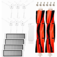 Kit d'accessoires de rechange pour aspirateur comprenant 2 brosses principales, 6 brosses latérales, 4 filtres HEPA et un outil de nettoyage