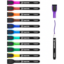 Marqueurs magnétiques pour tableau blanc, 12 couleurs, pointe fine 1-2 mm, stylos effaçables avec gomme pour la maison, l'école et le bureau