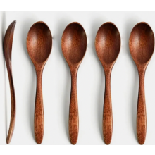 Lot de 4 petites cuillères en bois, mini-cuillères à thé artisanales pour le miel, le café, la confiture, les épices et autres usages en cui