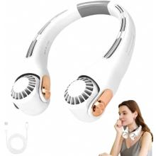Ventilateur de cou portable et silencieux, ventilateur personnel rotatif à 360 avec 3 vitesses, rechargeable pour les voyages en plein air