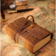 Carnet en cuir vintage, relié à la main, 400 pages blanches, journal de voyage pour hommes et femmes