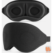 Masque de sommeil occultant 3D pour dormir sur le côté, sangle élastique ajustable, protection oculaire confortable pour les voyages, noir