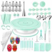 Draaiplateau voor taartdecoratie en bakaccessoires, groene draaischijf voor beginners en professionals