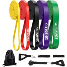Conjunto de faixas de resistência com 5 níveis, âncora de porta, alças e bolsa de transporte para ioga, pilates e exercícios para o corpo to