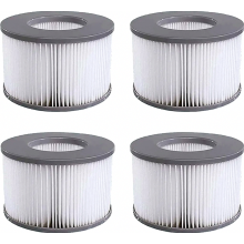 Filterpatronen voor bubbelbaden, vervangende waterfilters voor opblaasbare zwembaden en spa's, verpakking van 4 stuks