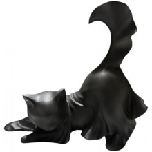 Halloween-Figur, Schwarze Katze, Geisterstatue, Dehnbare Figur, Katzenstatue, Kunsthandwerk, Skulptur, und Gartendekoration