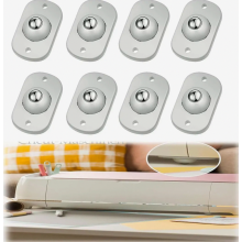 Self Adhesive Mini Caster Wheels, 8 Pack 360 Degree Swivel Ball Rollers for Appliances and Furniture, White