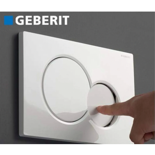 White Dual Flush Actuator Plate for Concealed Cisterns, Wall Mounted Toilet Flush Button Panel 2