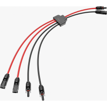 Solar Panel Y Branch Parallel Connector Cable, 30A 1000V 6mm2 2 to 4 Splitter Extension Lead