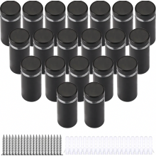20 Pack Stainless Steel Standoff Screws 12 x 25 mm, Black Wall Spacers for Signs and Glass Panels