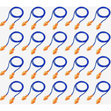 20 Pairs Soft Silicone Earplugs with Cord, Noise Reducing Hearing Protection for Sleep and Travel