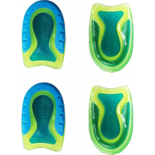 Kids Gel Heel Cups for Heel Pain, Shock Absorbing Lightweight Inserts for Sport, Beige and White