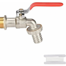 Brass Three Quarter Inch Outdoor Tap, Rust and Freeze Resistant Ball Valve for Garden, Washing Machine and Water Butt