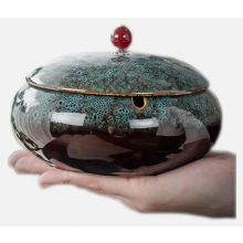 Cendrier en céramique avec couvercle, cendrier coupe-vent pour cigarettes, utilisable à l'intérieur comme à l'extérieur, décoration pour la