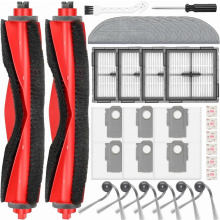 Kit de remplacement pour aspirateur robot (32 pièces) : 2 brosses principales, 6 sacs à poussière, 6 filtres, 4 lingettes de nettoyage, 6 b