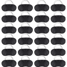 Verpakking van 24 ultrazachte slaapmaskers voor zijslapers, lichtblokkerende oogmaskers, verstelbare bandjes, geschikt voor alle leeftijden.