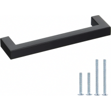 Lot de 15 poignées de porte de placard noires pour cuisine, entraxe de 128 mm, en acier inoxydable.