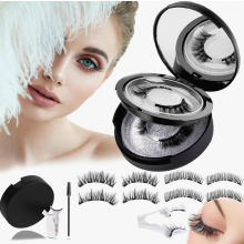 Sada magnetických mihalníc s prirodzeným vzhľadom, 3D umelé mihalnice bez lepidla alebo očnej linky s aplikátorom