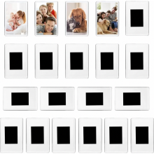20 mini magnetických fotorámikov, držiaky na fotografie z priehľadného akrylu s rozmermi 7 x 4,5 cm, vhodné do chladničky, na svadby a večie