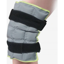 Grey Reusable Knee and Leg Ice Pack with Strap, Cold Compress Wrap for Sports Pain Relief and Home Use