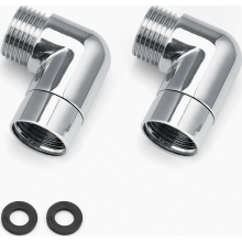 2 Pack 90 Degree Shower Hose Adapter, 1/2 Inch Brass Extension with Washers for Shower Heads