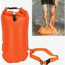 Set van 3 ultralichte opblaasbare zwemboeien met waterdichte opbergtas en verstelbare heupriem voor zwemmen in open water.