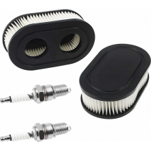 Set van 2 luchtfilters en 2 bougies voor de 550E, 550EX, Eco Plus en 575EX serie grasmaaiermotoren.