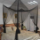 Large Fine Mesh Mosquito Net Canopy for Double and Single Beds, Square Insect Protection, White 2