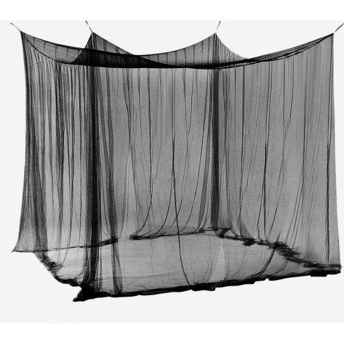 Large Fine Mesh Mosquito Net Canopy for Double and Single Beds, Square Insect Protection, White 2
