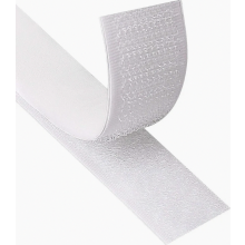 Bande auto-adhésive à scratch, 50 m, bande de fixation double face extra-forte, 20 mm de large, blanche