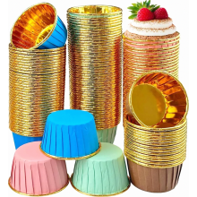 200 caissettes à cupcakes en papier, 4 couleurs assorties pour anniversaires, mariages, fêtes, Noël et anniversaires de mariage