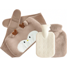 Rubber Hot Water Bottle with Soft Waist Belt Cover for Neck, Shoulder, Back, Legs and Waist Warmth