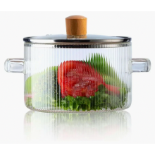 Casserole en verre de 1,8 L avec couvercle, en verre borosilicate résistant à la chaleur, idéale pour les soupes, le lait et les petits pots
