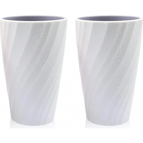 2 Pack Unbreakable Bathroom Toothbrush Cups, Soft Durable Tumbler Cups for Toothbrushing, White