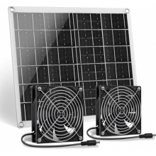 15W zonneventilator met dubbele IPX6 waterdichte ventilatoren voor kleine kippenhokken, kassen en schuren