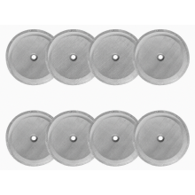 Lot de 8 filtres à café en acier inoxydable, 10 cm de diamètre, pour cafetières à piston de 1 L (34 oz) et 8 tasses.