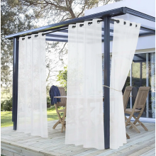 Outdoor Sheer Curtains, White, Set of 2, 213 x 132 cm, Waterproof Drapes for Gazebos, Patios and Pergolas