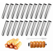 Moules à rouleaux en mousse (20 pièces), tubes à cannoli en acier inoxydable de 12 cm, moules antiadhésifs pour cornets à la crème