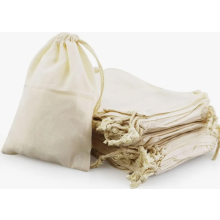 Verpakking van 50 katoenen trekkoordtasjes van 15 x 10 cm, natuurlijke kleine stoffen zakjes voor cadeaus, feestjes en doe-het-zelf schilder