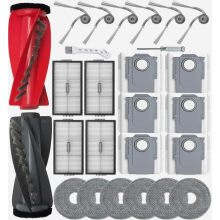 Vervangingsonderdelenset voor robotstofzuigers: 1 dubbele rolborstel, 4 filters, 6 stofzakken, 6 dweilpads.
