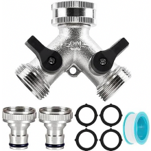Tweeweg waterinlaat splitter adapter voor wasmachines, vaatwassers en standaard tuinslangen