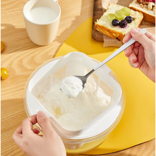 Herbruikbare yoghurtzeef met deksel (3000 ml), wei-scheider voor Griekse yoghurt en sojamelk. 1
