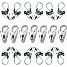 Lot de 80 pinces à rideaux en acier inoxydable, petits crochets métalliques compatibles avec les tringles à rideaux, les rideaux de douche e