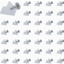 Paquete de 100 conectores para paneles traseros de cajones, cuñas para bases de cajones combadas, clips de soporte para gabinetes con tornil