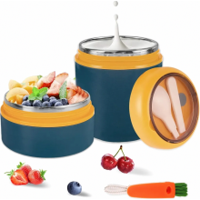Geïsoleerde voedselcontainer van roestvrij staal met handvat (710 ml), thermische lunchbox voor soep, kinder- en babyvoeding.